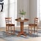 International Concepts 30 in. Solid Wood Round Top Pedestal Dining Table with 2 Counter Height Stools in Distressed Oak K42-30RT-23B-S6172-2 - alternate 3